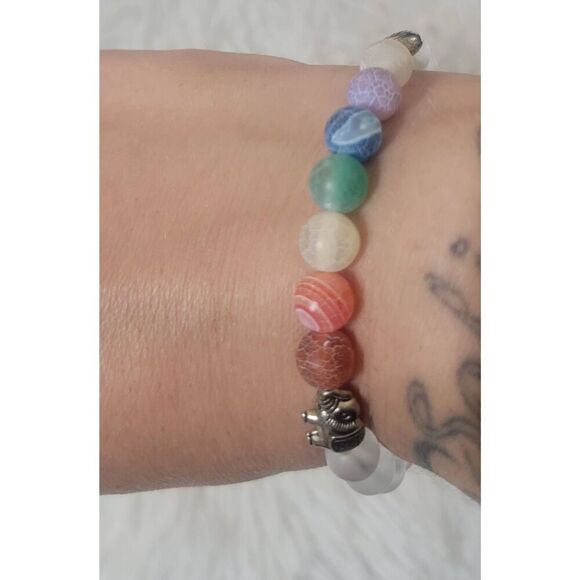 Chakra Beaded Lotus Elephant Bracelet - Picture 4 of 7